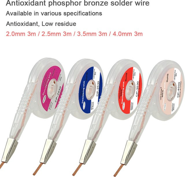 Lefavor Entlötgeflecht in Silber für BGA-Lötreparaturen, 3 m Länge, verschiedene Breiten von 1,5 mm bis 4,0 mm - Bild 1