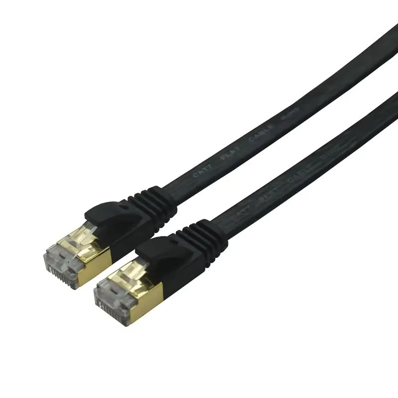 BSN Cat7 Ethernet-Kabel SSTP Flachkabel RJ45 LAN Patchkabel Schwarz - Bild 2