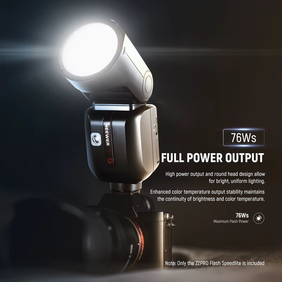 NEEWER Z2 PRO 2.4G TTL Rundkopf-Blitz Speedlite in Schwarz, kompatibel mit Sony, Nikon, Canon und Godox-Systemen - Bild 3