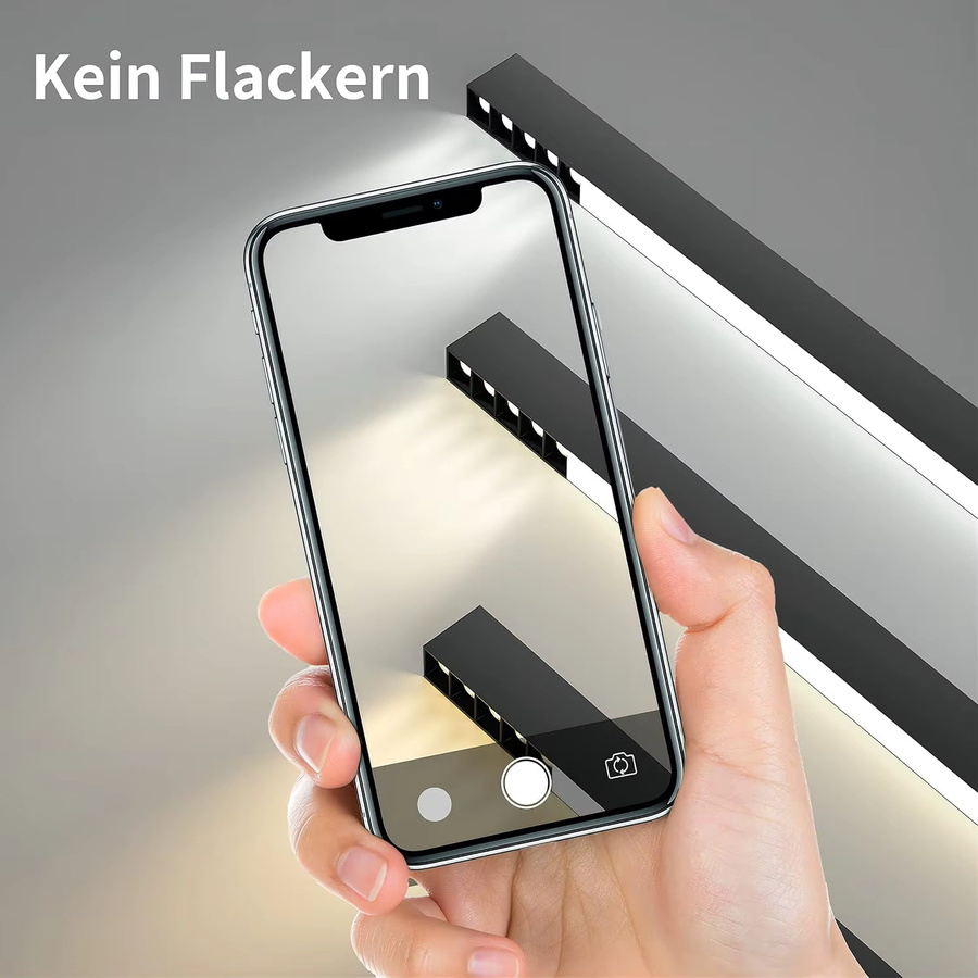 Nettlife LED Deckenlampe Modern Schwarz, 30W, Dimmbar mit Fernbedienung, Durchmesser: 53 cm - Bild 4