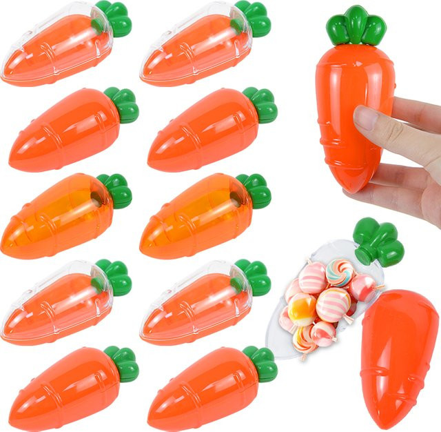 ZQNYCY Karotten Geschenkboxen aus Kunststoff in Orange für Ostern, Geburtstage und Partys, 5 oder 10 Stück - Bild 1