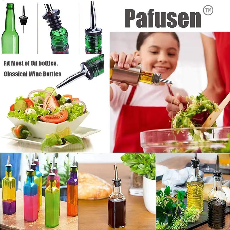 SUNFILI 12er-Pack Flaschenausgießer aus Edelstahl mit Staubschutzkappen in Silber - Bild 5