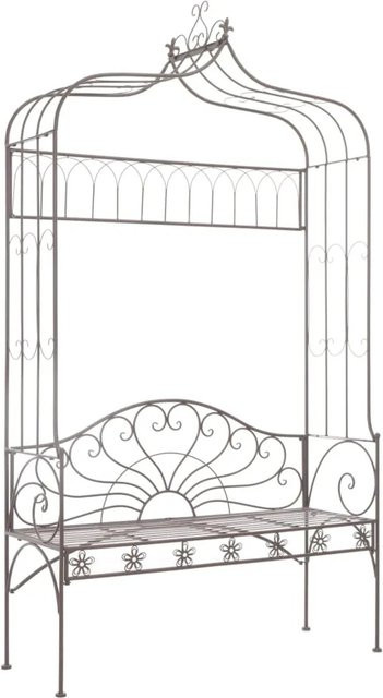 furnicato Gartenbank aus Schmiedeeisen im Antik-Stil, Farbe Braun, Breite: 122 cm, Höhe: 43 cm, Tiefe: 45 cm - Bild 1