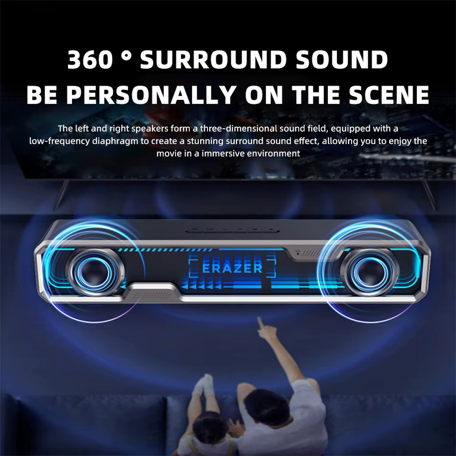Lenovo W108 Bluetooth Lautsprecher mit RGB Lichteffekten und Dual Bass Membran für HIFI Stereo Surround Sound in Schwarz oder Weiß - Bild 2