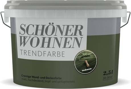Schöner Wohnen Trendfarbe Toskana Dispersionsfarbe, Rot, Matt, 2,5 l - Bild 1