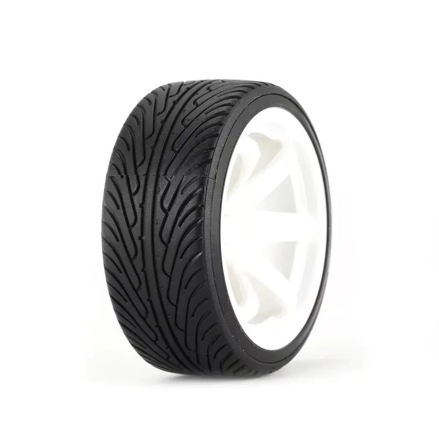 HSP RC Reifen, 4-teiliges Set, 64mm, 12mm Hex, Hartplastik Nabe, Schwarz - Bild 2