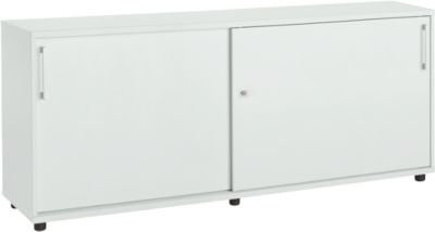 Schäfer Shop Select Anstellschiebetürenschrank aus Holz mit 2 Fachböden, lichtgrau, B/T/H: 160 x 42,1 x 75 cm - Bild 1