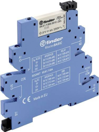 Finder Koppelrelais 39.11.0.006.0060 Blau, 6 V/DC/AC, 6A, 1 Wechsler, Tray - Bild 1