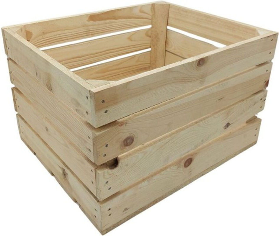 Buri Deko-Holzkiste Natur Geflammt im Landhausstil, quadratische Obstkiste und Beistelltisch aus Holz, Farbe: Natur, B/T/H: 30 x 30 x 31 cm - Bild 1