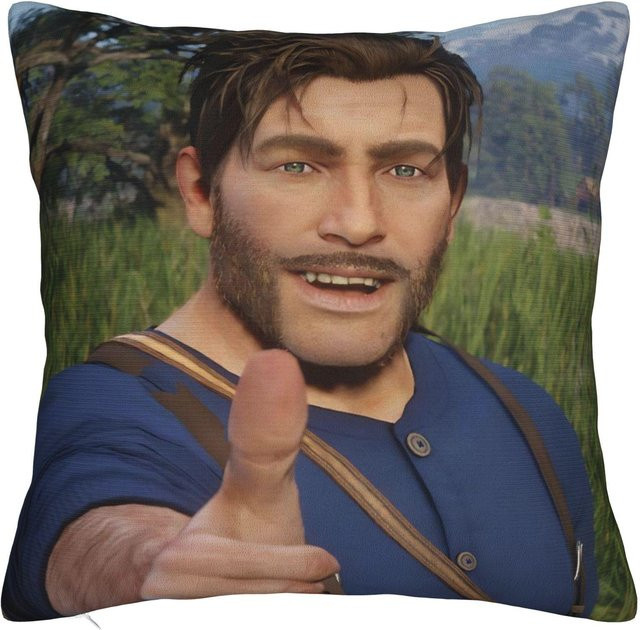 JMG Clothing Kissenbezug Arthur Morgan aus Polyester, Blau, B/H: 45 x 45 cm - Bild 1