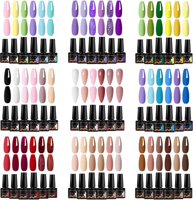 MEET ACROSS Gel Nagellack Set, 6 Stück, HEMA-frei - Bild 1