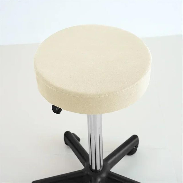 Dehnbarer Hockerbezug von Yiran Furniture in Schwarz, Rund und Einfarbig - Bild 1