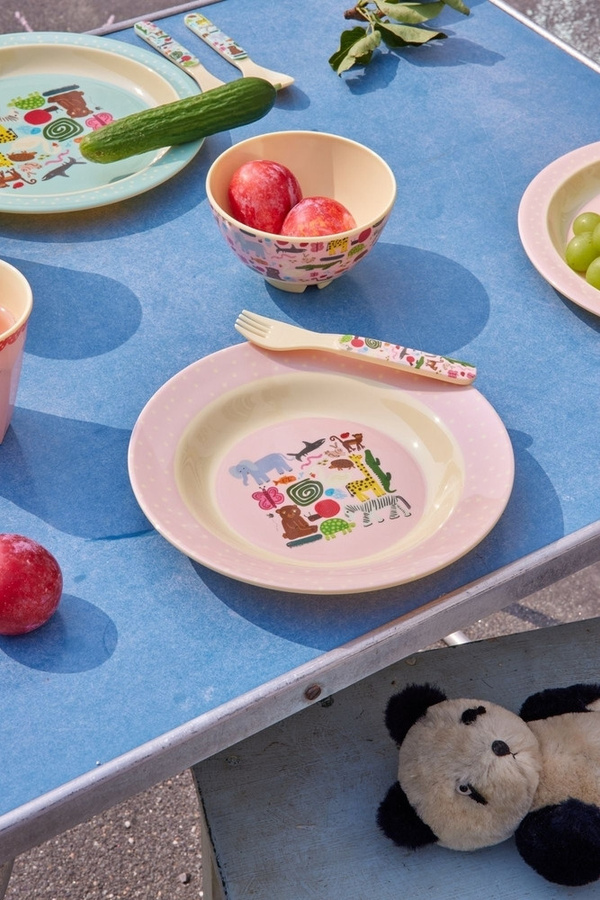 Melamin Suppenschüssel Wildlife Pink für Kinder 250 ml - Bild 2