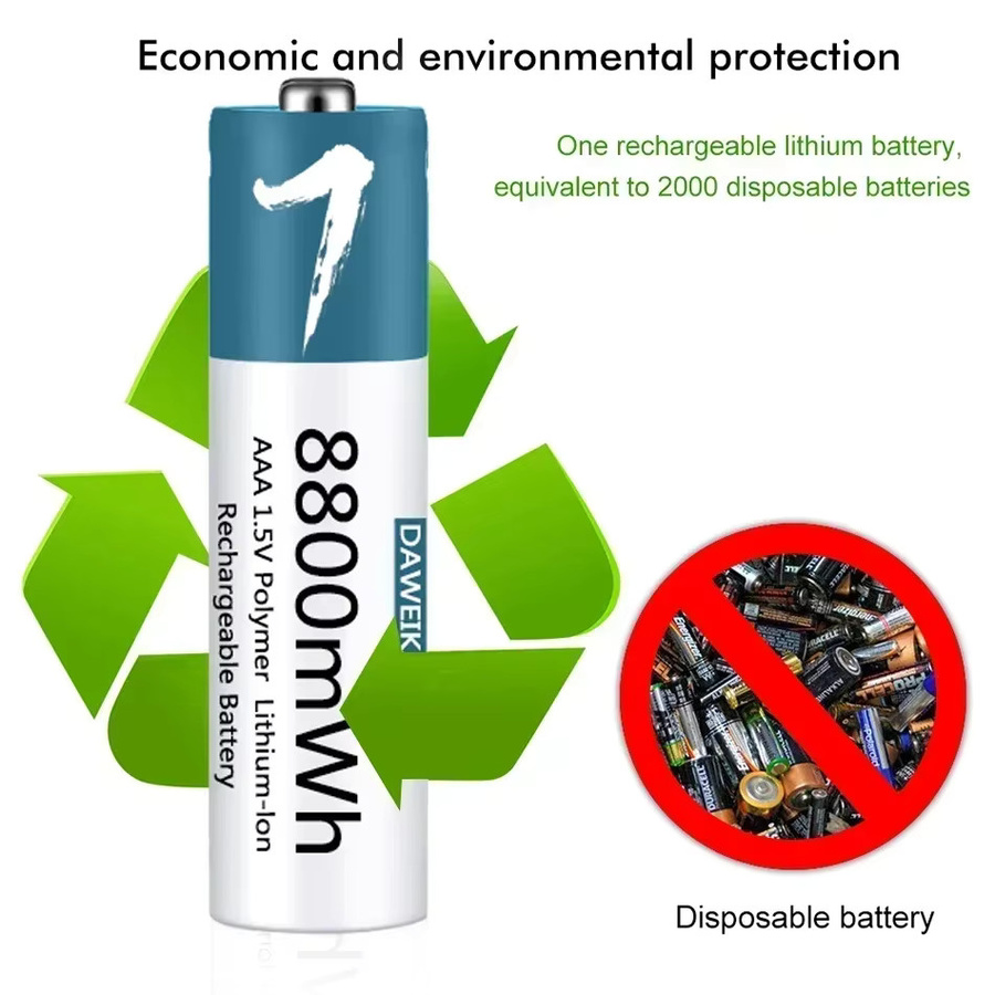 DAWEIKALA AAA Lithium-Ionen-Akku wiederaufladbar 1,5 V mit 8800 mWh - Bild 3