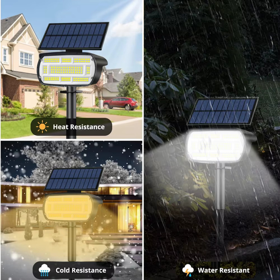 Wasserdichter Solar LED Spot mit 136 LEDs für Garten und Außenbereich in Schwarz und Weiß - Bild 6