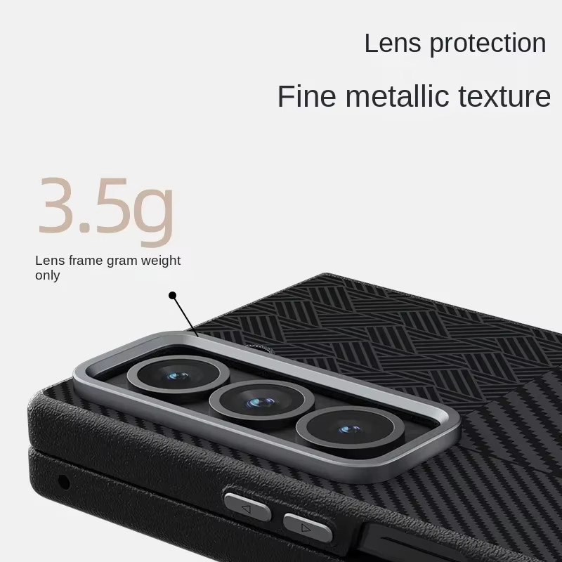 Magnetische kabellose Ladehülle aus Kohlefaser für Samsung Galaxy Z Fold 7, 6 und 5 SE, MagSafe-kompatible Schutzhülle aus PC und TPU, Farbe: Schwarz - Bild 5