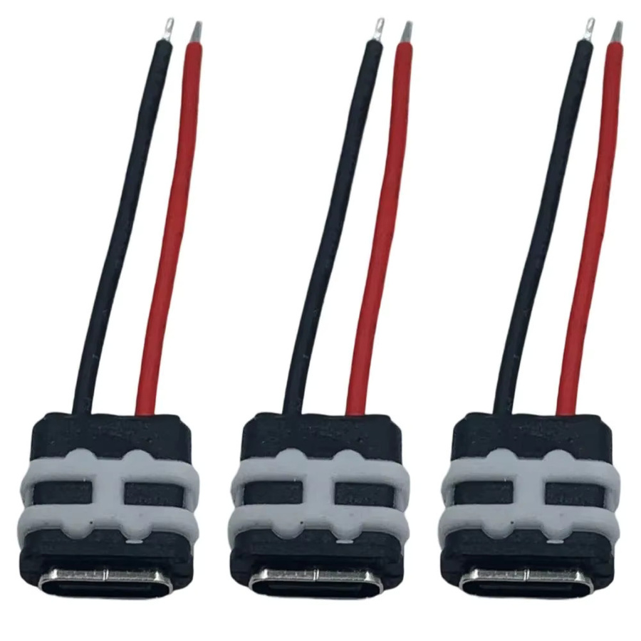 Wasserdichte USB-C-Stromversorgungsbuchse mit Kabel, 2-polig, 5 V, 3 A, Schwarz - Bild 5
