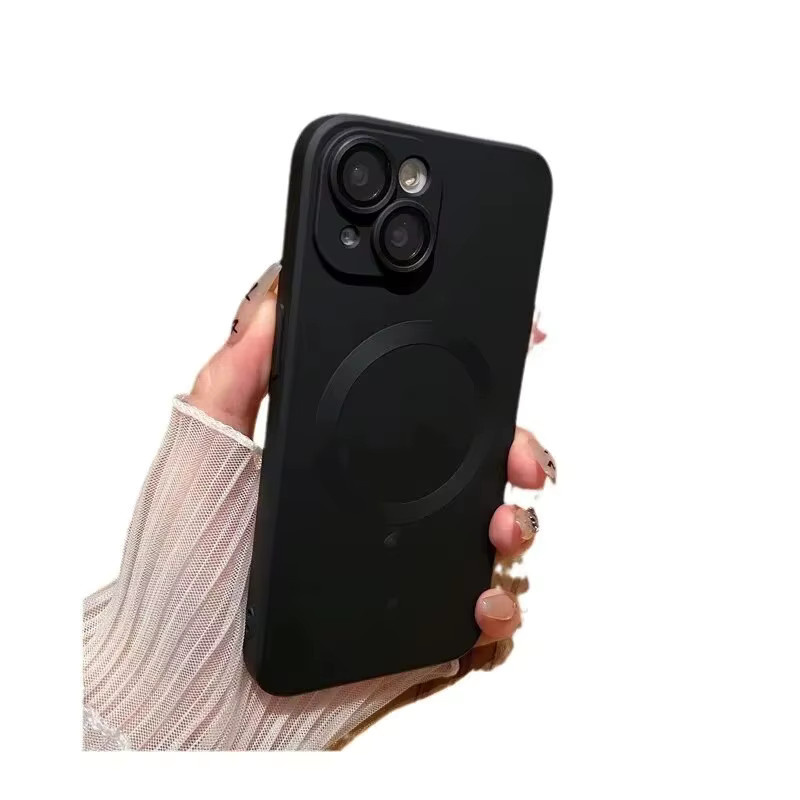 Stoßfeste und mattierte Handyhülle für Apple iPhone kompatibel mit iPhone 15 14 13 12 11 Pro Max und 15 Plus mit MagSafe magnetischer kabelloser Ladefunktion in Schwarz - Bild 4