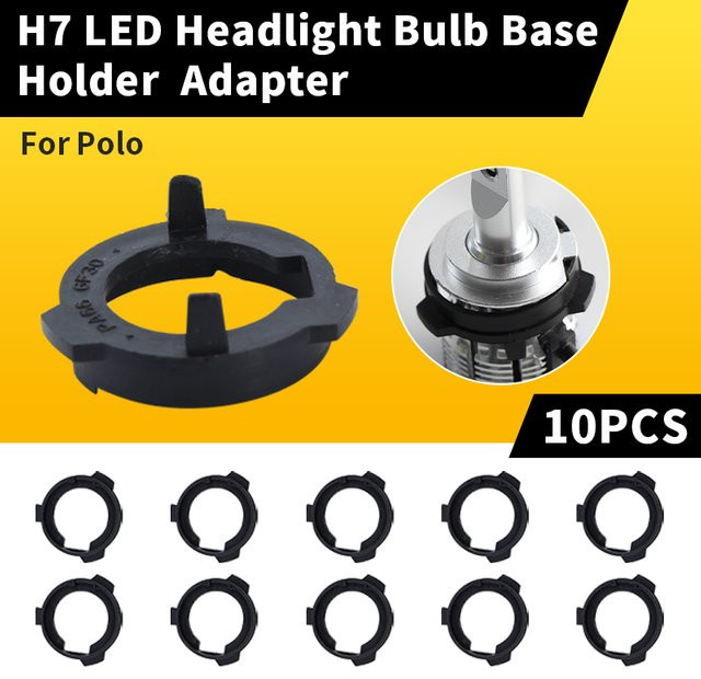 APMATAUTO 10er Set H7 LED Scheinwerfer Lampen Halter Adapter Basis in Schwarz für MG Maxus, VW Polo, Lavida, Lamando, Touran, Tiguan und Skoda Octavia - Bild 1