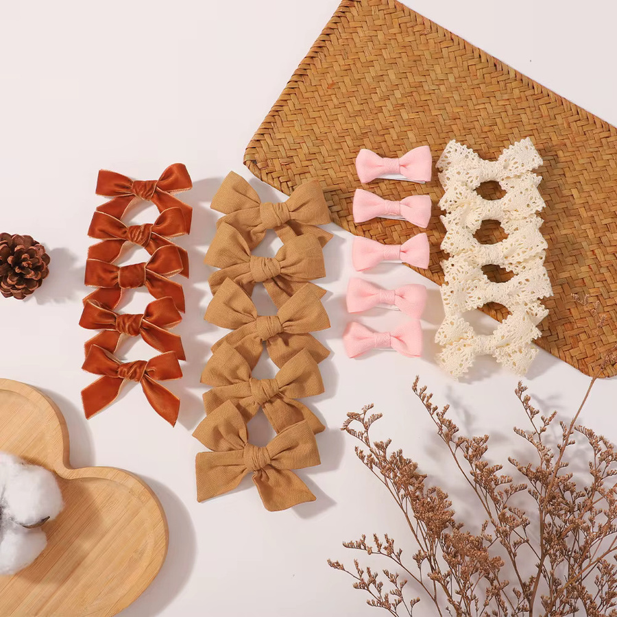 BABY BOWS Haarspangen-Set für Kinder, 20 Stück, Spitze und Schleife - Bild 2