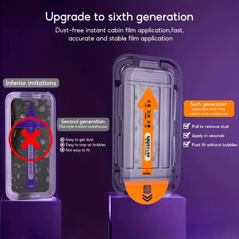 Xiaomi Redmi Schutzfolie aus gehärtetem Glas mit Privatsphäre-Funktion und Staubfrei-Installation, transparent - Bild 5