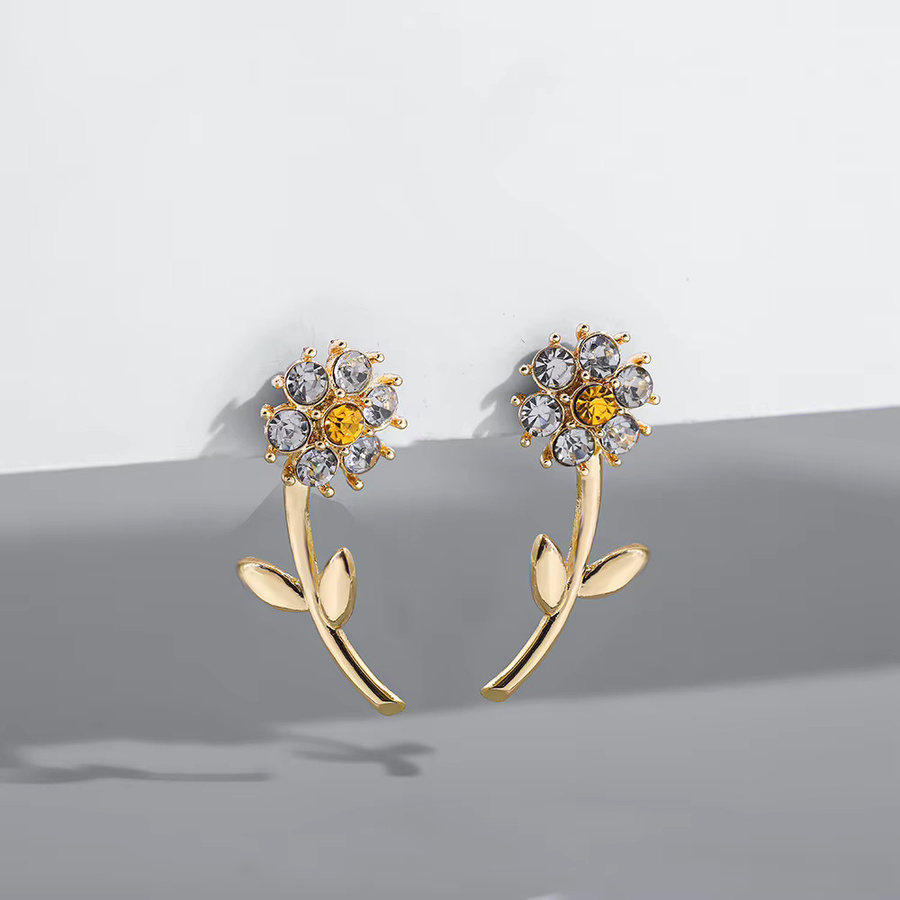 Ohrstecker Erpels, Kristall Strass Blume Tropfen, mehrfarbig, Damen - Bild 3