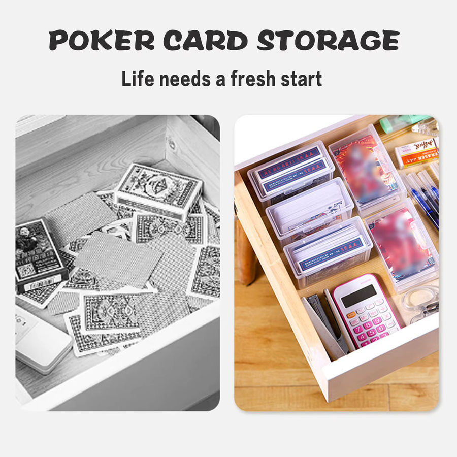 Transparente Kunststoff-Aufbewahrungsbox für Spielkarten und Fotokarten als Organizer für PTCG, MTG oder Kpop-Alben - Bild 3