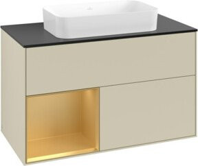 V&B Waschtischunterschrank Finion in Grau lackiert, Breite: 100 cm, Tiefe: 60,3 cm - Bild 1
