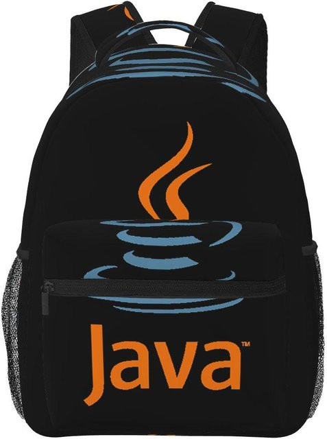 Fancy Style Studio Rucksack mit JAVA Design in Schwarz, Schultasche für Kinder und Erwachsene, One Size - Bild 1