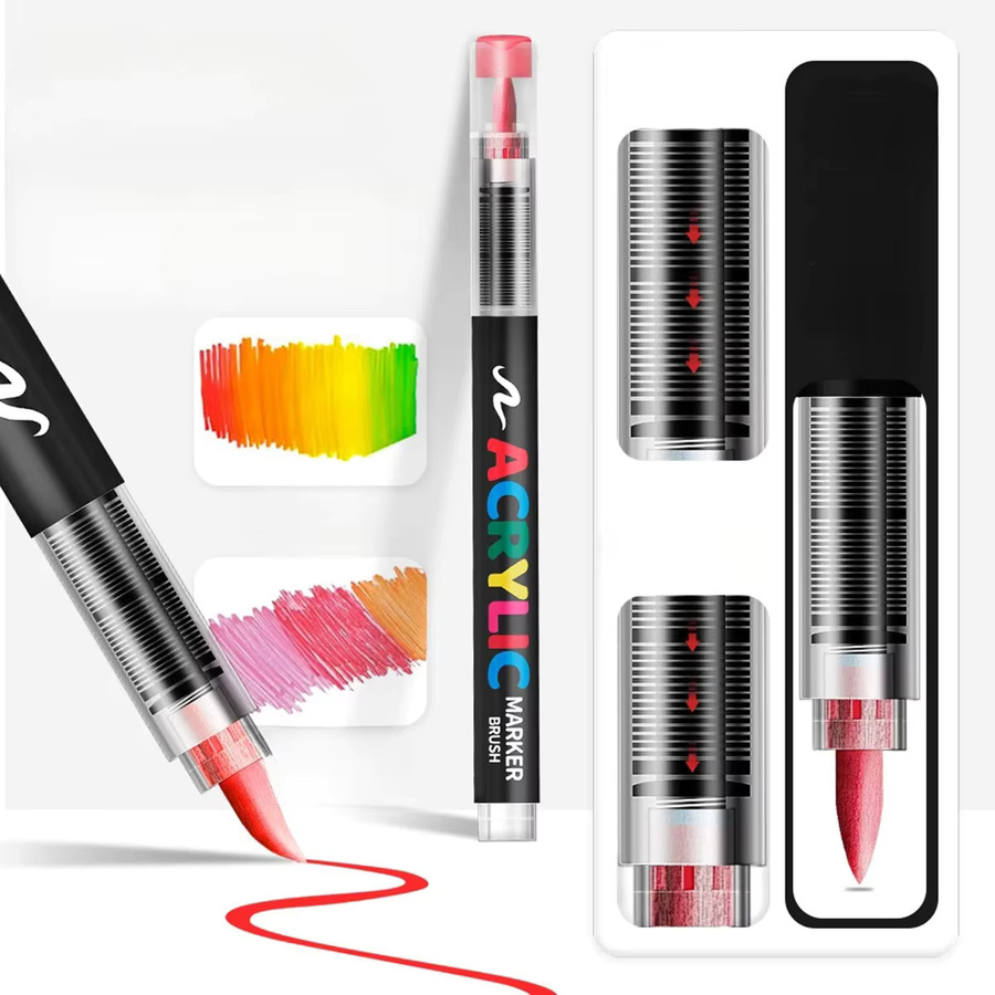 72 Farben Acrylmarker-Set mit feiner Spitze und Pinselspitze für Kunst und DIY-Handwerk in Multicolour - Bild 3