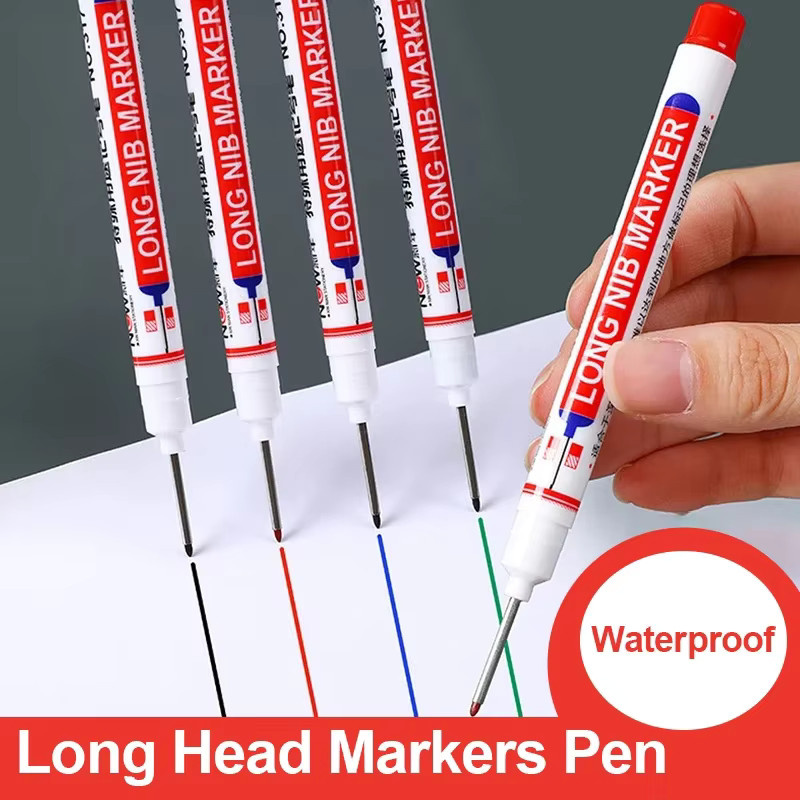 Langer Tiefenmarker-Stift wasserfest für Holzbearbeitung in Rot, Schwarz, Blau und Grün - Bild 2