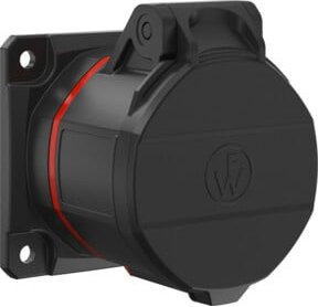 Walther Werke CEE NEO Anbaudose gerade 16A 5-polig 400V IP54 rot/schwarz - Bild 1