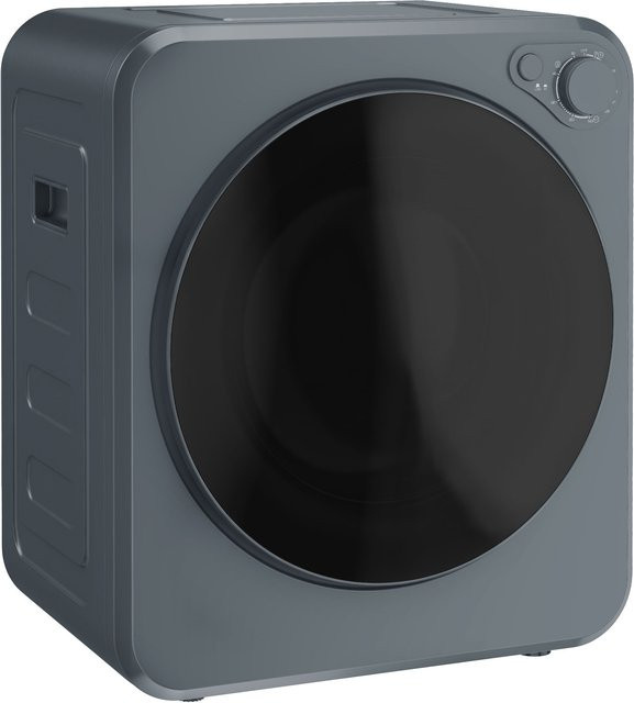 HOMCOM Mini Wäschetrockner Grau mit 4 kg Kapazität, 5 Programmen und Edelstahltrommel, freistehend oder wandmontierbar - Bild 1