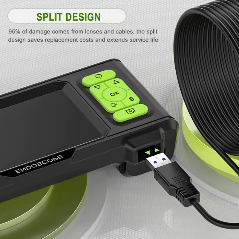 Endoskop Video USB Kamera mit 4,3 Zoll IPS Bildschirm, HD1080P Auflösung, 5,0 MP Autofokus und Single Dual Triple Objektiv in Schwarz - Bild 3