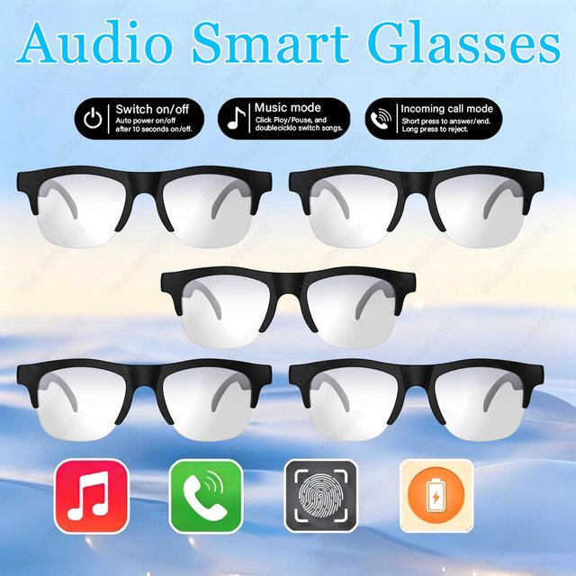 Smarte KI Sonnenbrille Market-5 in Schwarz mit Kamera, Bluetooth, Touch-Steuerung und Sprachassistenten - Bild 1