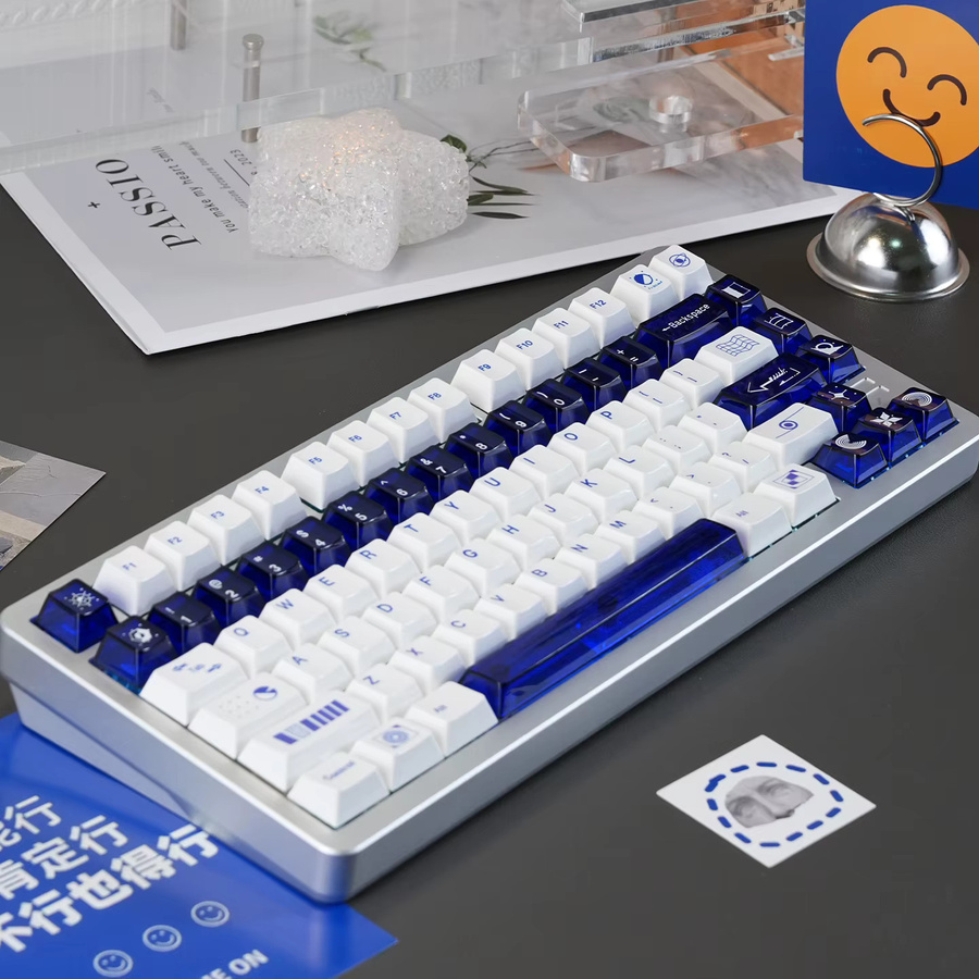 Venit Keys Tastenkappen im Cherry-Profil aus PBT-PC in Weiß und Blau für mechanische MX-Tastaturen - Bild 2