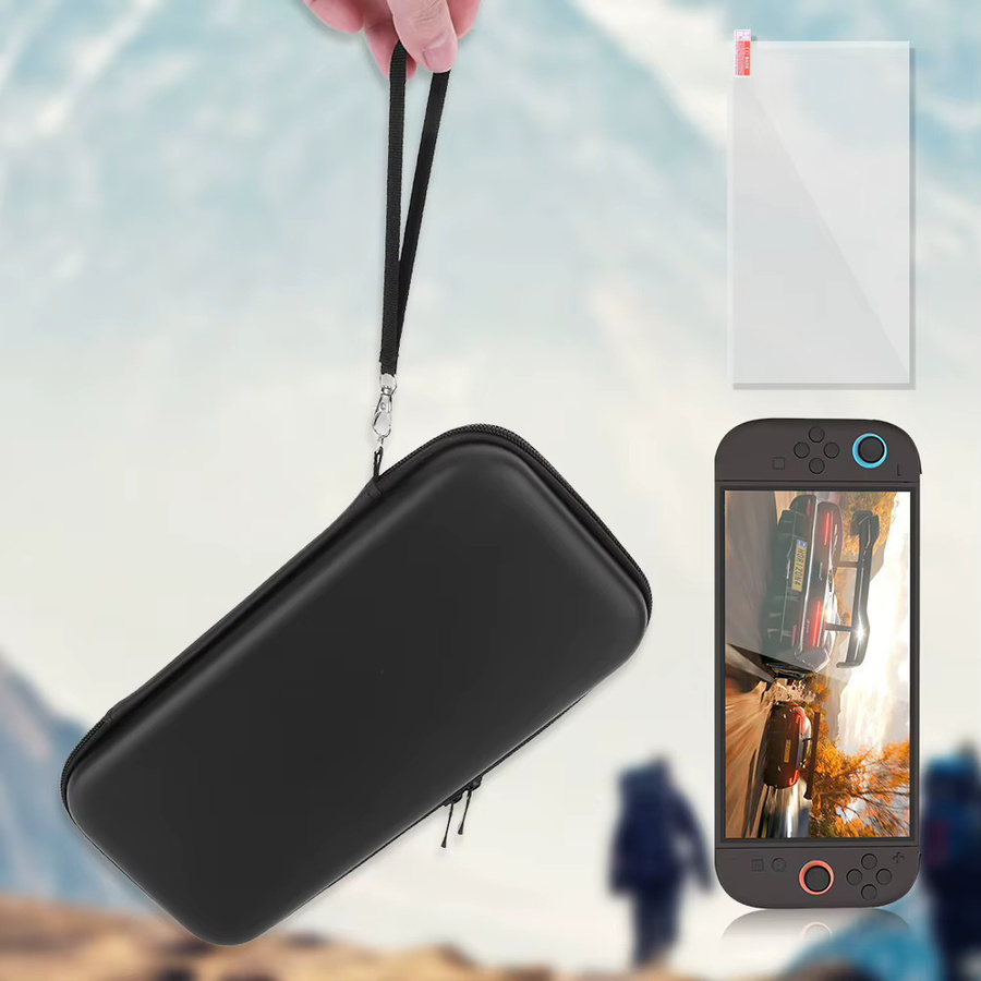 ALLOYSEED PU-Tragetasche und Displayschutzfolie für Nintendo Switch 2 in Schwarz - Bild 5