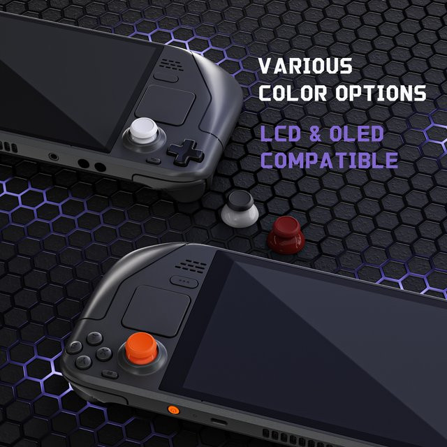 eXtremeRate Ersatz-Thumbsticks für Steam Deck LCD und OLED, Analog Stick Joysticks Reparaturset, Schwarz - Bild 1