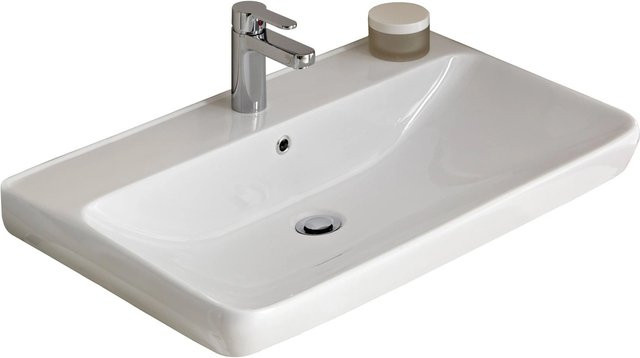 Pelipal Waschbecken Quantum 02 aus Keramik in Weiß, Breite: 80,5 cm, Tiefe: 48,5 cm, Höhe: 7,0 cm - Bild 1