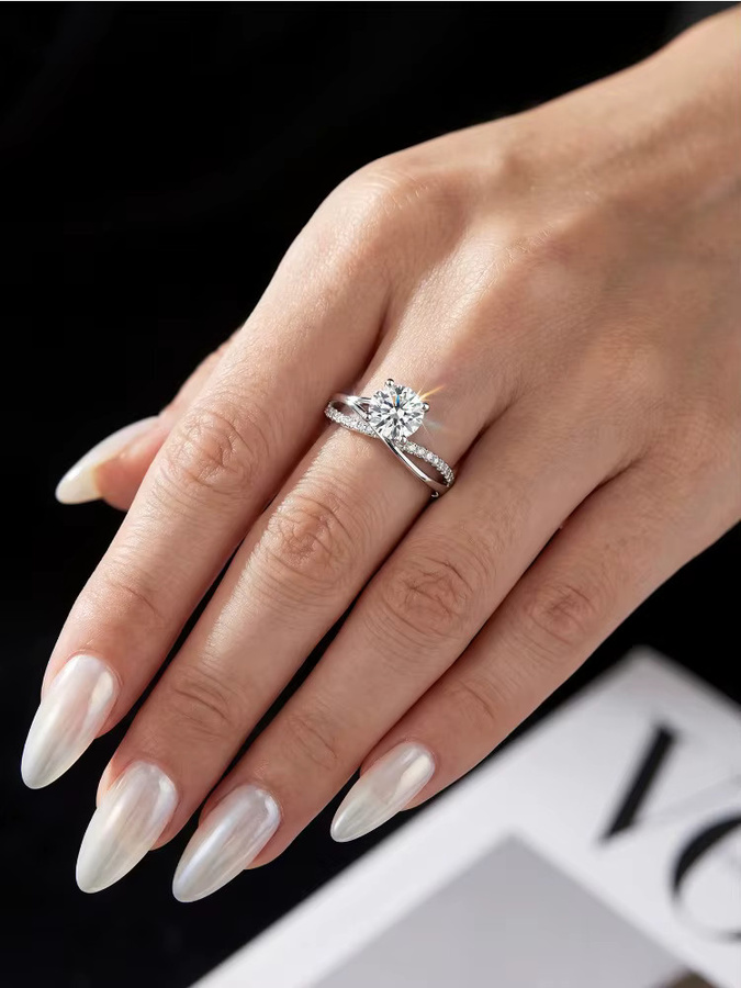 Ring 925 Silber, Moissanit-Diamant, Damen - Bild 4