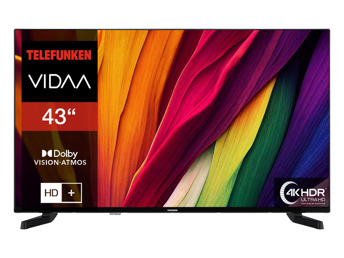 Telefunken Smart TV D43U790B2CW 43 Zoll LED Fernseher 4K UHD HDR Dolby Vision VIDAA Schwarz - Bild 2