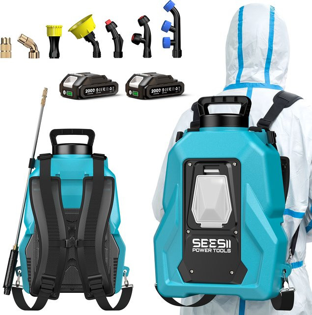 Seesii Elektrischer Lithium-Sprüher für Makita 18V Akku, 20L Hochleistungs-Garten- und Rasensprühgerät in Türkis - Bild 1