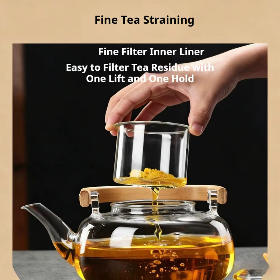 FEB.WIND Glas-Teekanne mit abnehmbarem Infuser, transparent, 1000 ml - Bild 3
