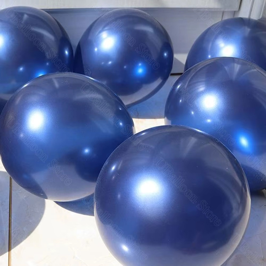 MicroPlush Perlen-Luftballons in Marineblau mit Glitzer-Effekt für Hochzeit, Geburtstag und Party-Dekorationen - Bild 2