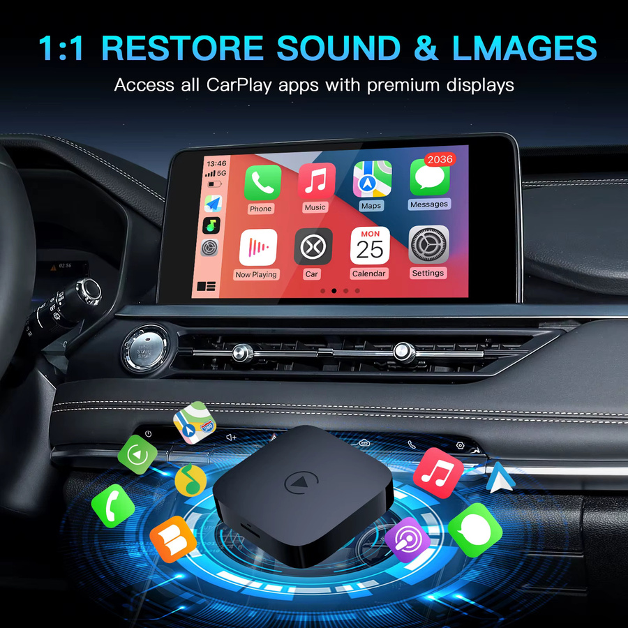 MLINKIT Carbitlink Easy Connection-Adapter für Changan Hunter ALSVIN CS85 CS95 CS15 CS35 Plus, Wireless CarPlay und Android Auto Smart Box, Schwarz - Bild 3