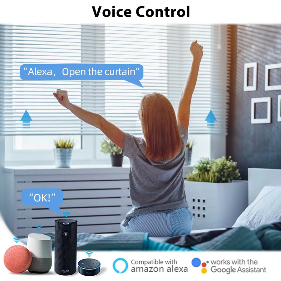 LoraTap Tuya Smart Life Push Button Vorhangschalter in Weiß für Elektromotoren mit Sprachsteuerung über Alexa und Google Assistent, B/H: 80 x 80 mm - Bild 2