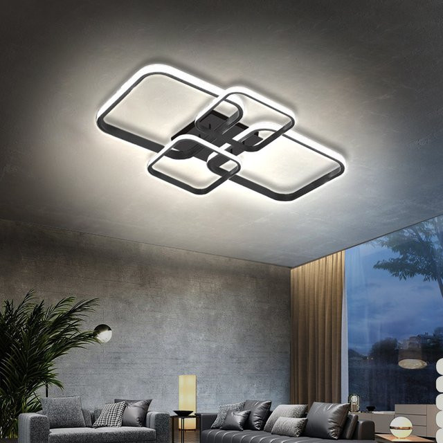 ASCELINA Nordic LED Deckenlampe aus Aluminium in Schwarz oder Weiß für Wohnzimmer und Schlafzimmer - Bild 1
