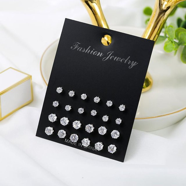 Steckerohrringe Silber, Zirkonia, Kristall, Unisex - Bild 1