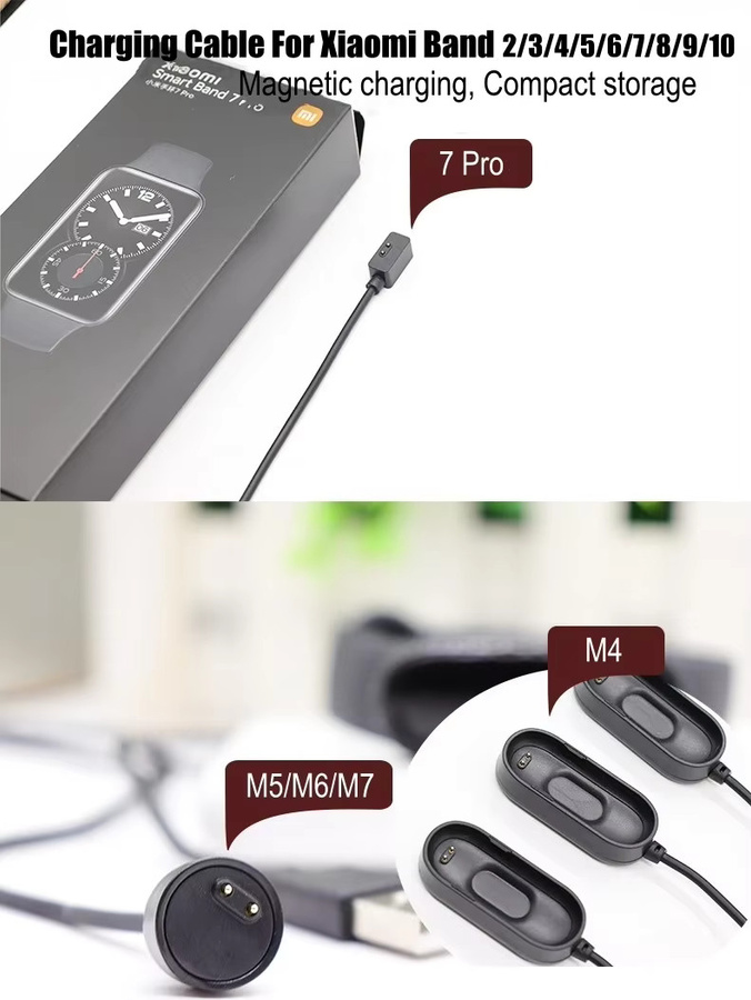 AISHISMART Magnetisches USB-Ladekabel für Xiaomi Smart Band und Redmi Watch, Schwarz - Bild 2