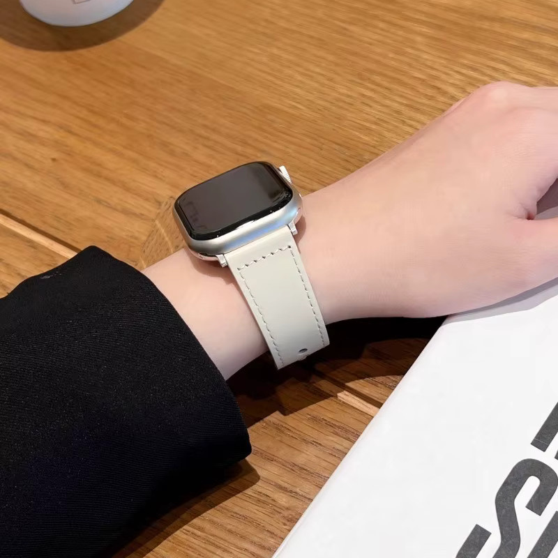 Lederarmband, Weiß, Unisex, für Apple Watch - Bild 2